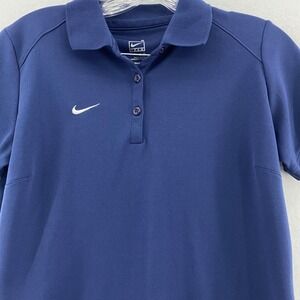 Nike Team Polo Shirt Dri-FIT Athletic‎ Training Short Sleeve Navy Blue Small